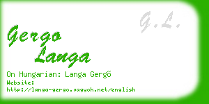 gergo langa business card