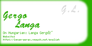 gergo langa business card